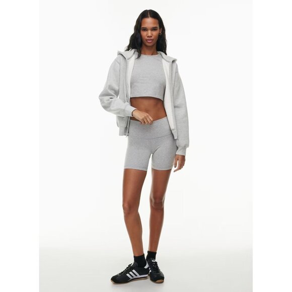 Aritzia TNA Hold-It Ortiz Grey Cotton Jersey Cropped Crew Neck T-Shirt, Size M - Picture 13 of 16